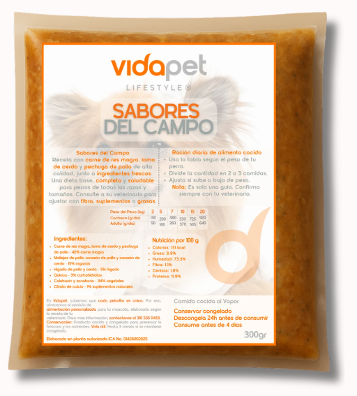 Empaque oficial de Sabores del Campo de Vidapet